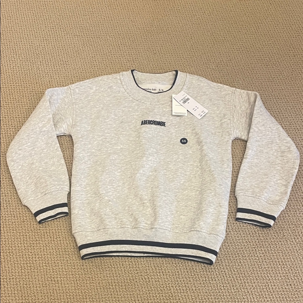 Abercrombie & Fitch - Unisex Gray Logo Crewneck Sweatshirt - Sz 5/6